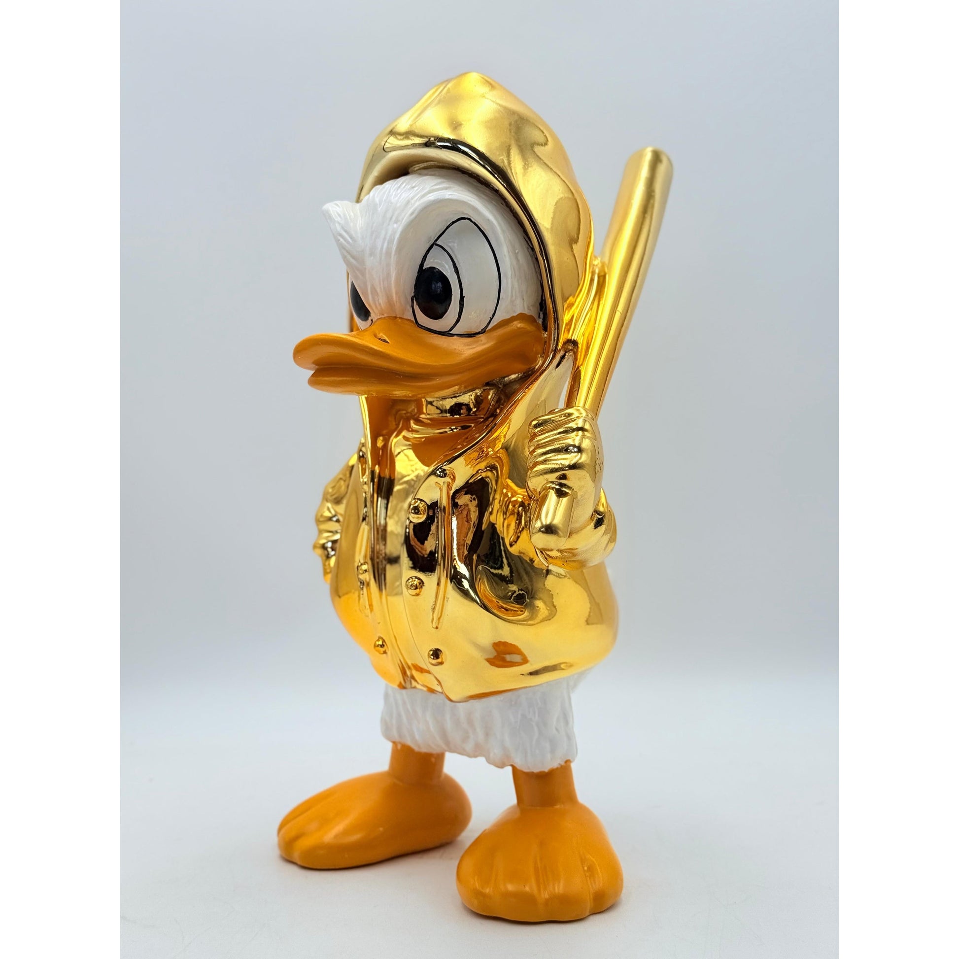 Duxx Altın Krom Hoodie Donald Duck Heykeli