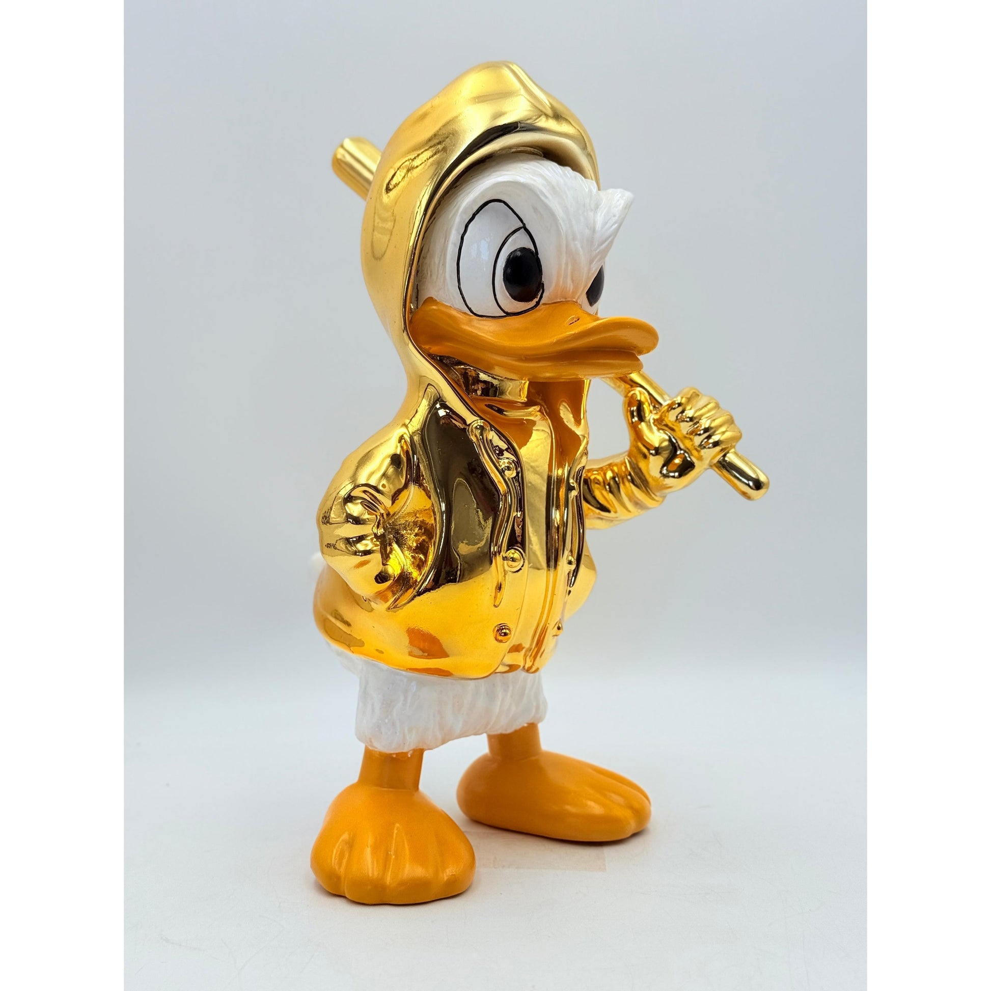 Duxx Altın Krom Hoodie Donald Duck Heykeli