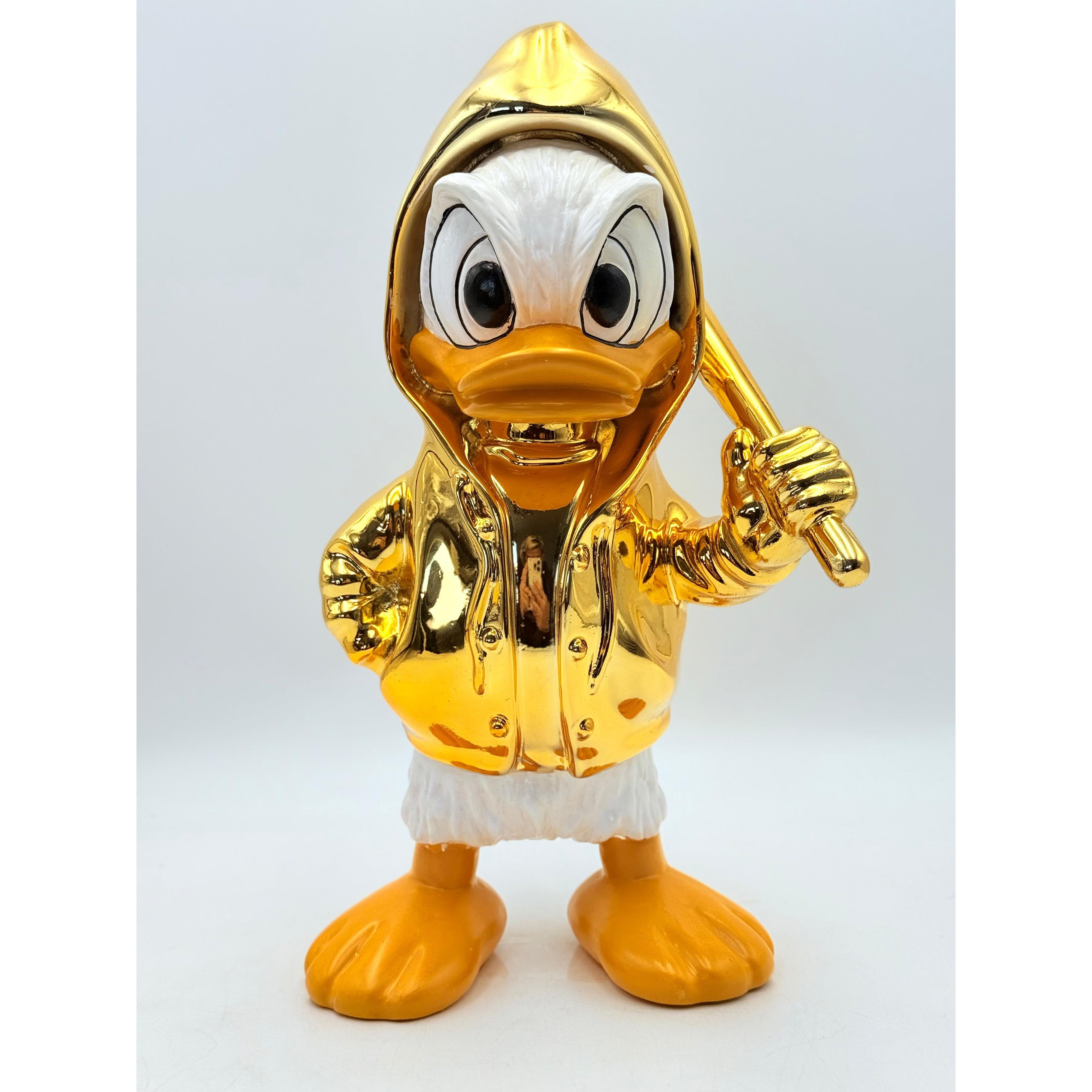 Duxx Altın Krom Hoodie Donald Duck Heykeli