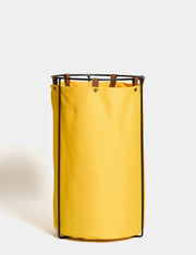 Edda Deri Askılı Metal Gövdeli Retro Çamaşır Sepeti - Sarı