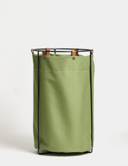 Edda Deri Askılı Metal Gövdeli Retro Çamaşır Sepeti - Yeşil