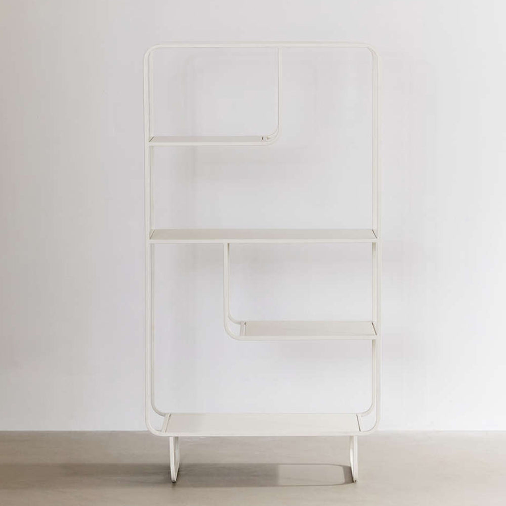 Eddy Beyaz Metal Kitaplık Vitrin