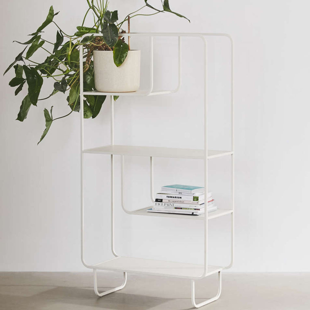 Eddy Beyaz Metal Kitaplık Vitrin