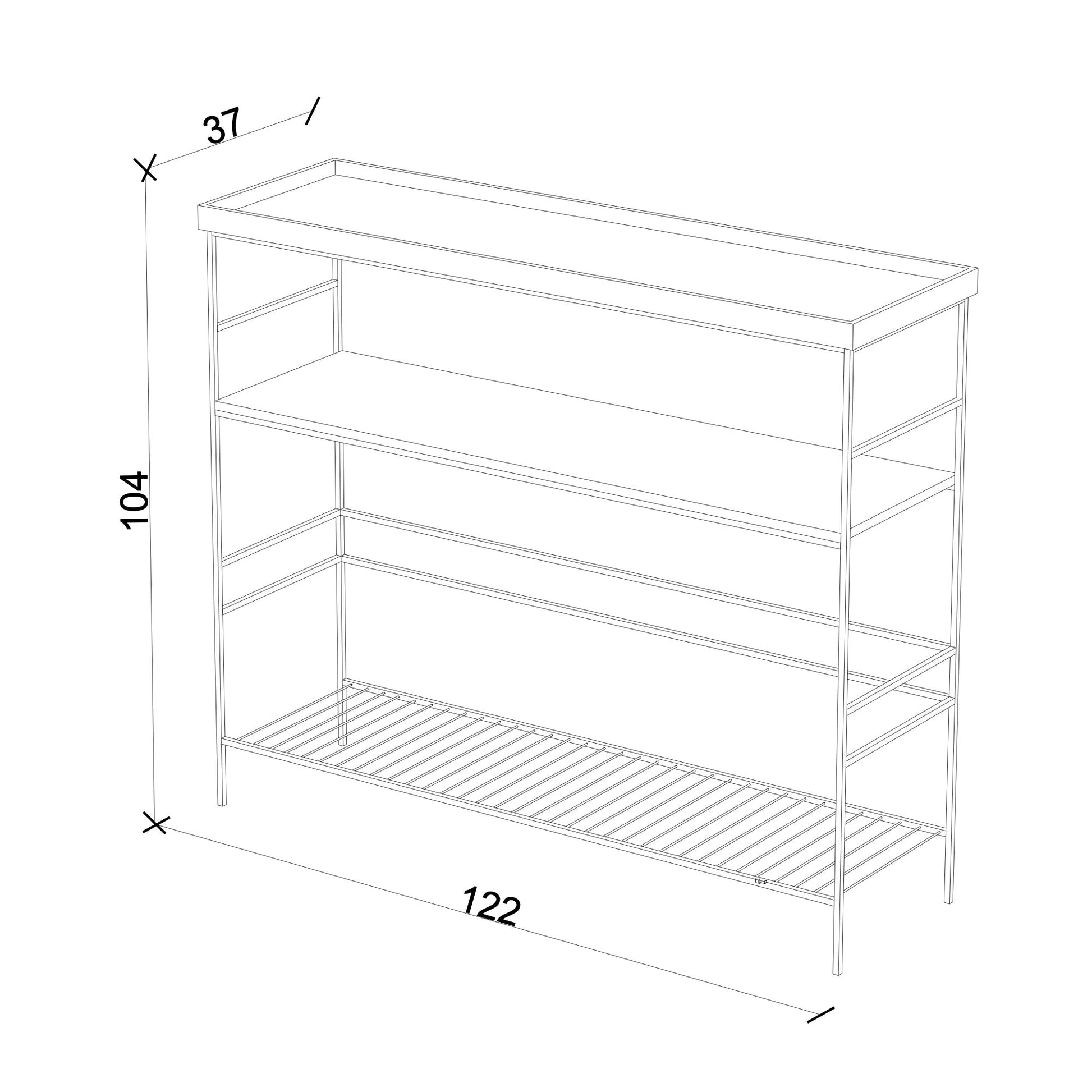 Edge Dresuar, Meşe, Siyah Metalli