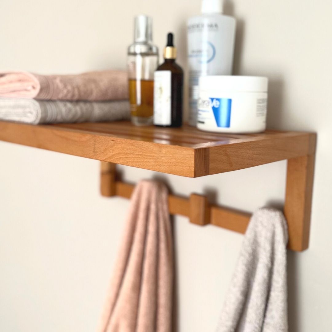 El Yapımı Çok Amaçlı Ahşap Raf Ve Askı