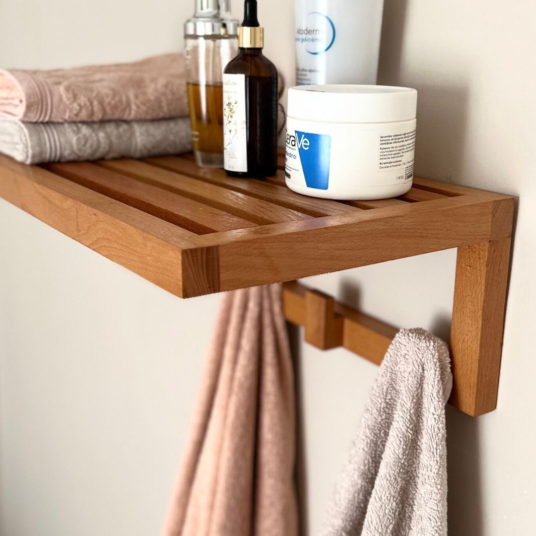 El Yapımı Çok Amaçlı Ahşap Raf Ve Askı