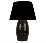 El Yapımı Seramik Abajur - Modern Yüz Formlu Tasarım-Abajur-Moena Studio-Krem-NowShopFun