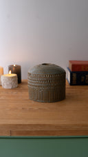 El Yapımı Seramik Toprak Yeşil Mini Vazo