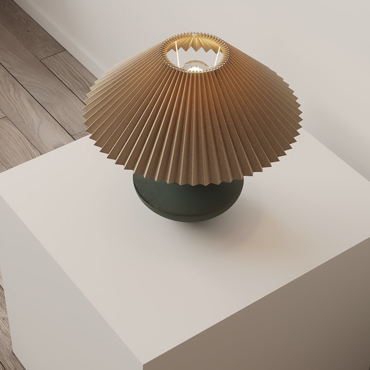 Elly Keten Başlıklı Masif Ahşap Abajur