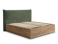 Elora Base - Dokulu Kumaş, Bazalı Karyola-Karyola-Innature Home-Açık Bej-160x200-NowShopFun