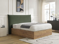 Elora Base - Dokulu Kumaş, Bazalı Karyola-Karyola-Innature Home-Açık Bej-160x200-NowShopFun