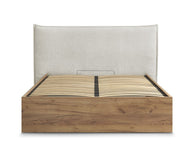 Elora Base - Dokulu Kumaş, Bazalı Karyola-Karyola-Innature Home-Açık Bej-160x200-NowShopFun