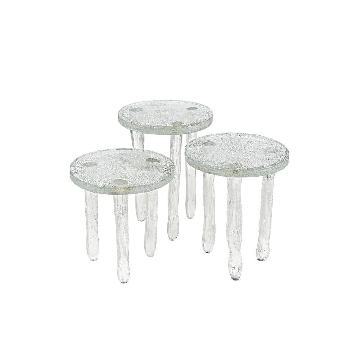 Elvo Cam Üçlü Sehpa