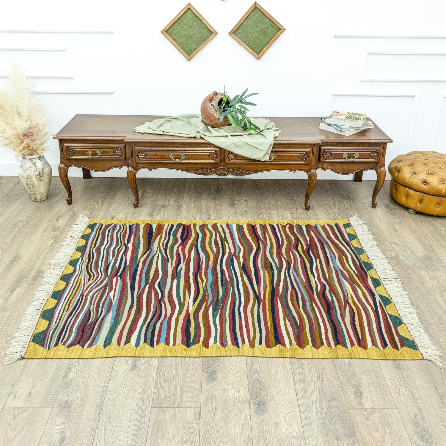 Erguvan Renkli El Dokuma Kilim 119x177 Cm