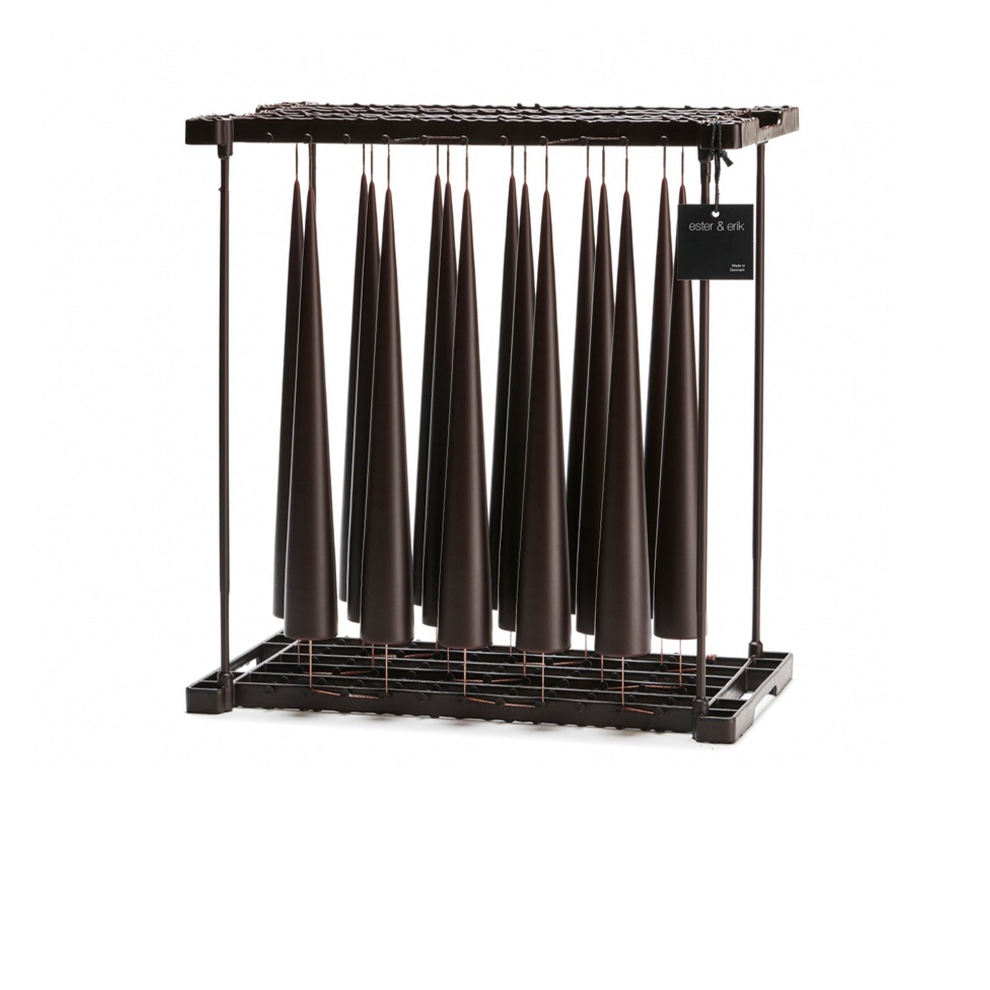 Espresso Kokusuz 2'Li Kalın Konik Mum 37 Cm