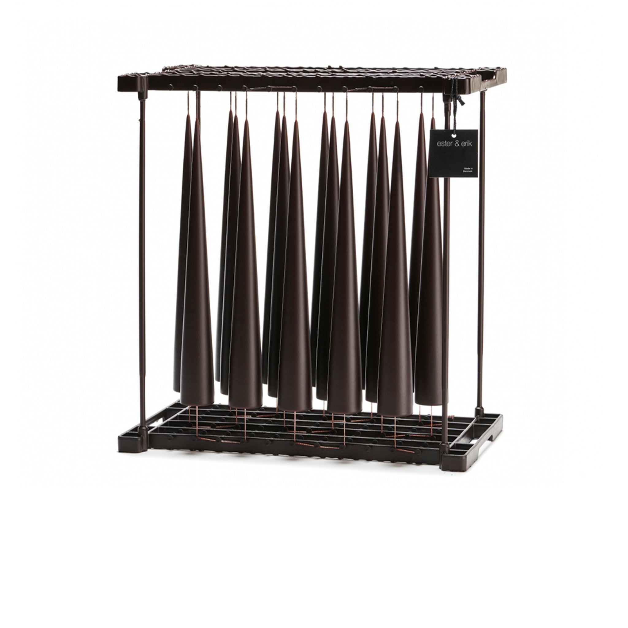 Espresso Kokusuz 2'Li Kalın Konik Mum 37 Cm