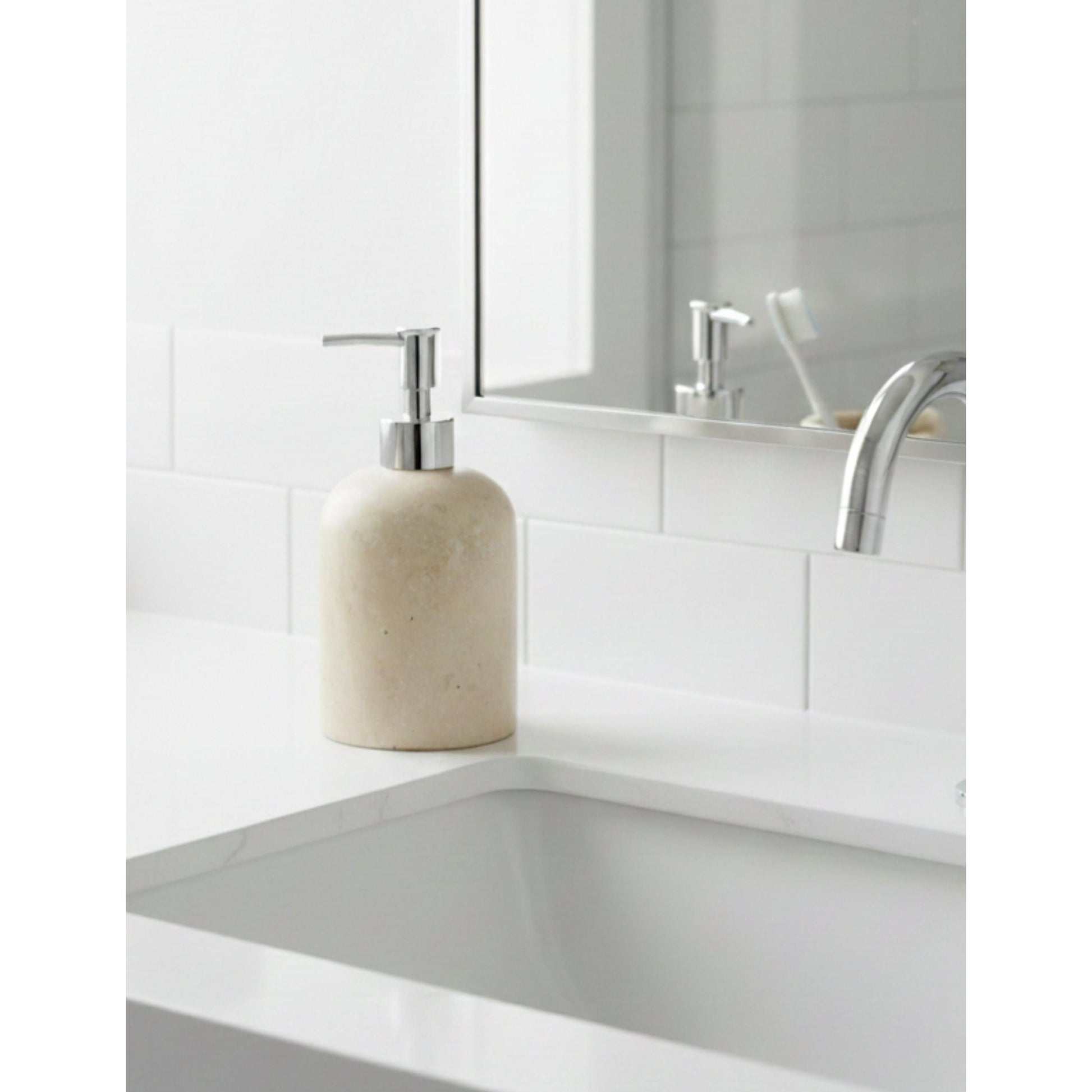 Etern Traverten Sıvı Sabunluk - Silver