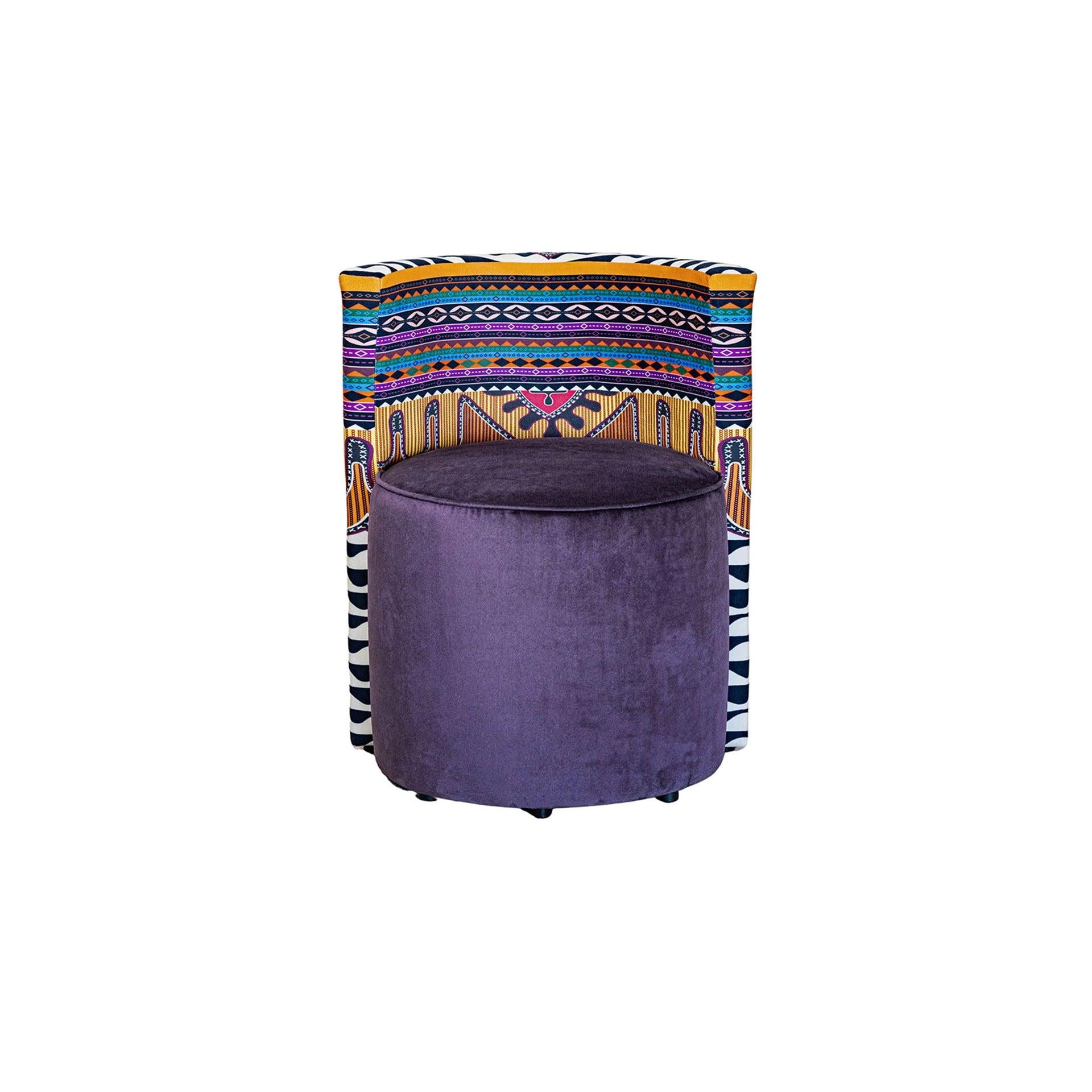 Etnik Desenli Sırt Destekli Puf