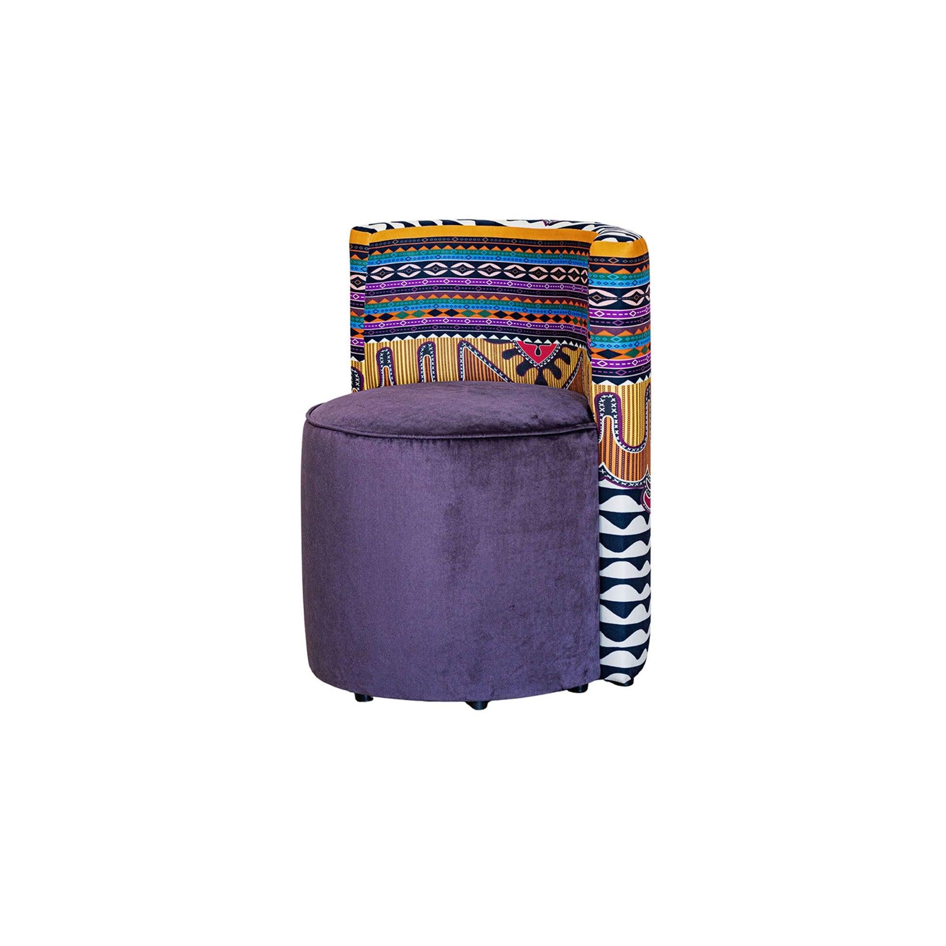 Etnik Desenli Sırt Destekli Puf