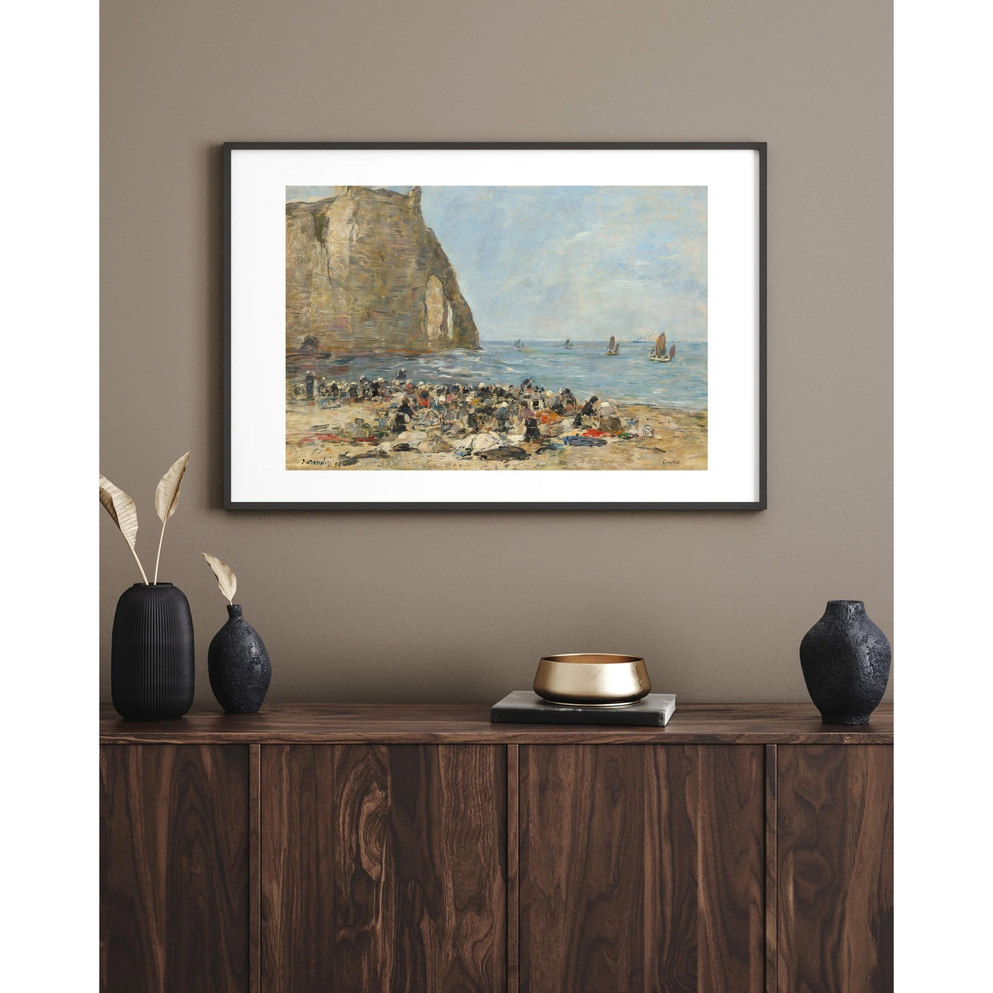 Eugène Boudin - Etretat Sahilinde Çamaşır Yıkayan Kadınlar Fine Art Baskı