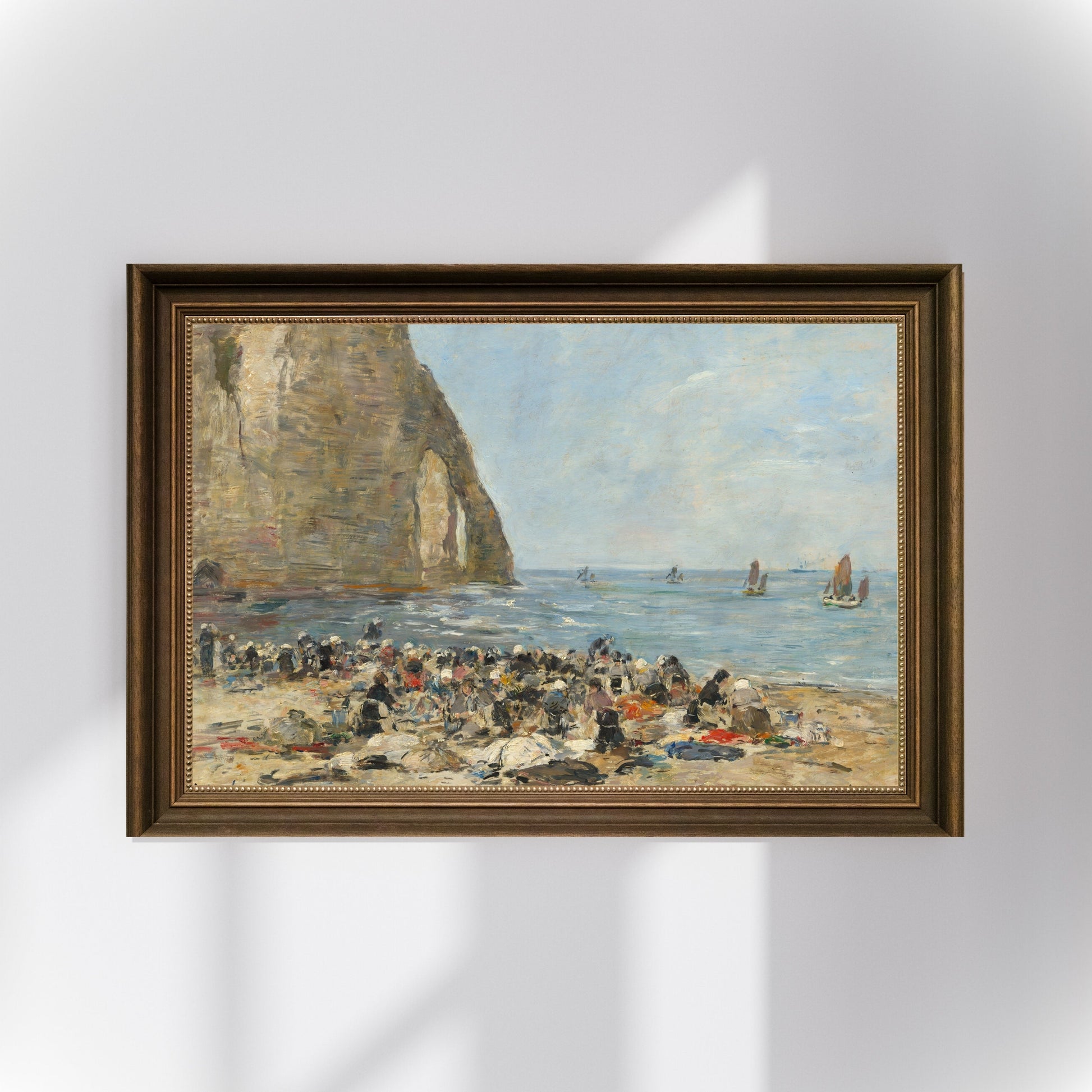 Eugène Boudin - Etretat Sahilinde Çamaşır Yıkayan Kadınlar Fine Art Baskı