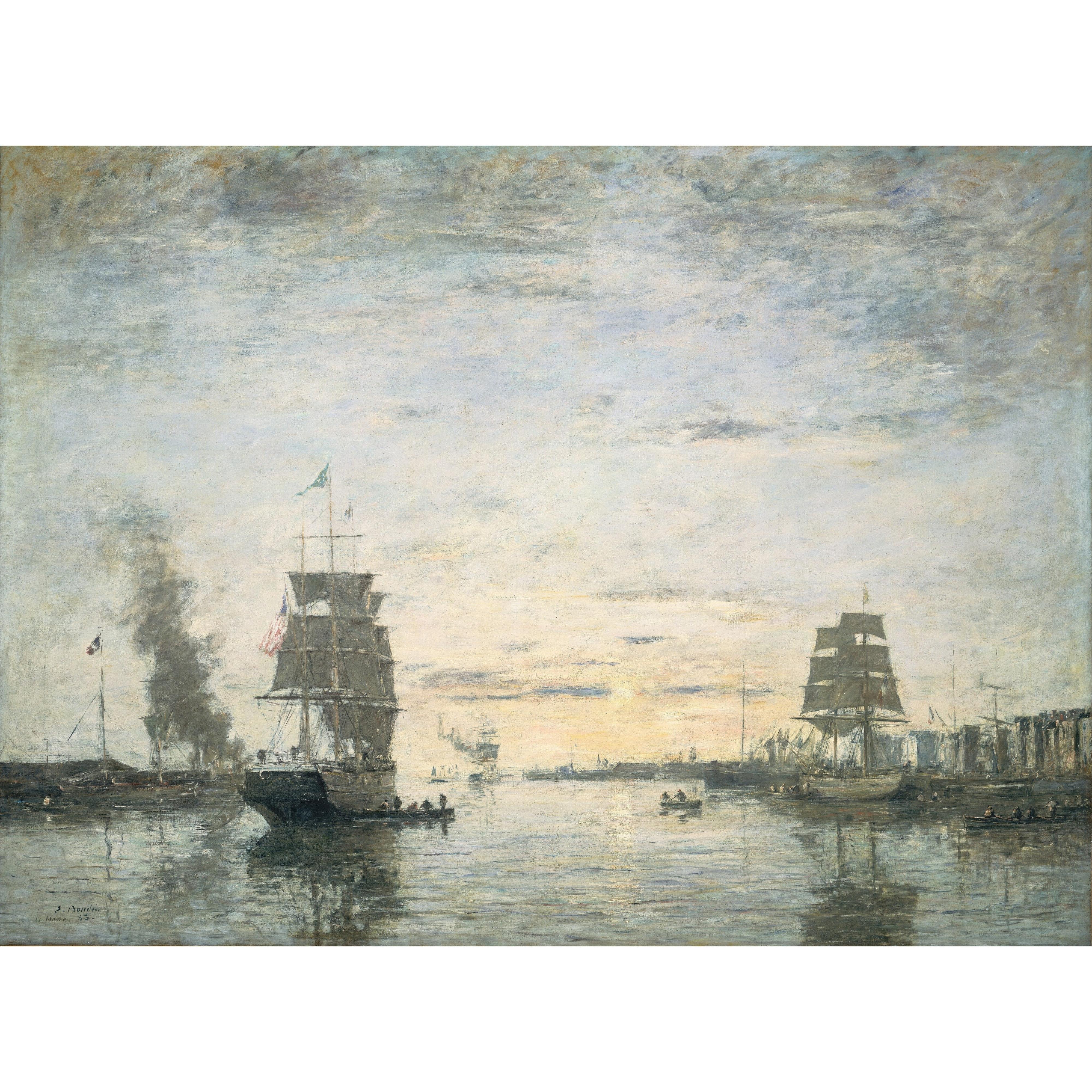 Eugène Boudin - Le Havre Limanı Girişi Fine Art Baskı