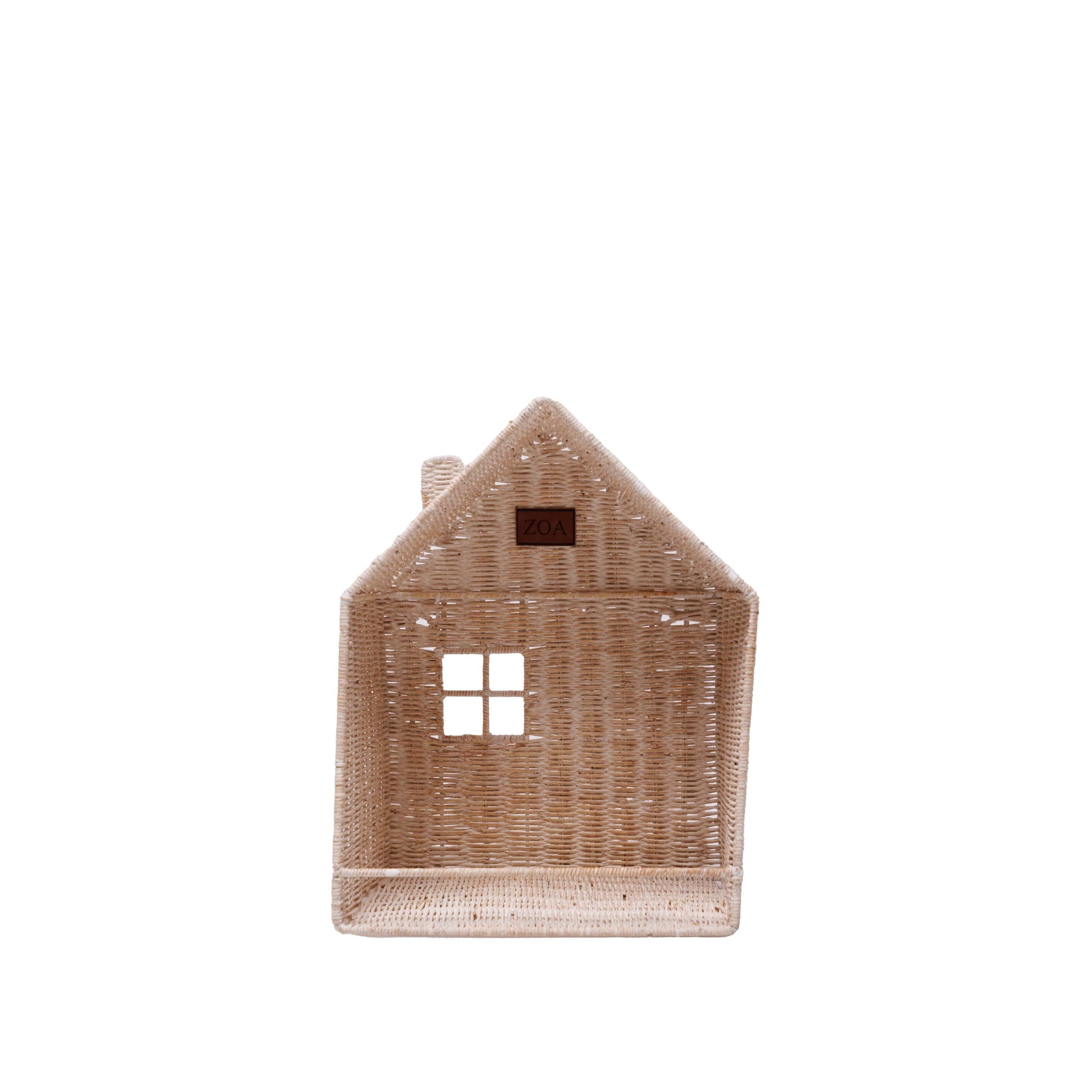 Ev Şeklinde Rattan Kitap Rafı