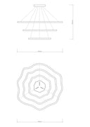 Everest Modern 3lü Dalgalı Avize 80 Cm