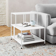 Everyday Metal Yan Sehpa-Yan Sehpa-Modabilya-Beyaz-NowShopFun