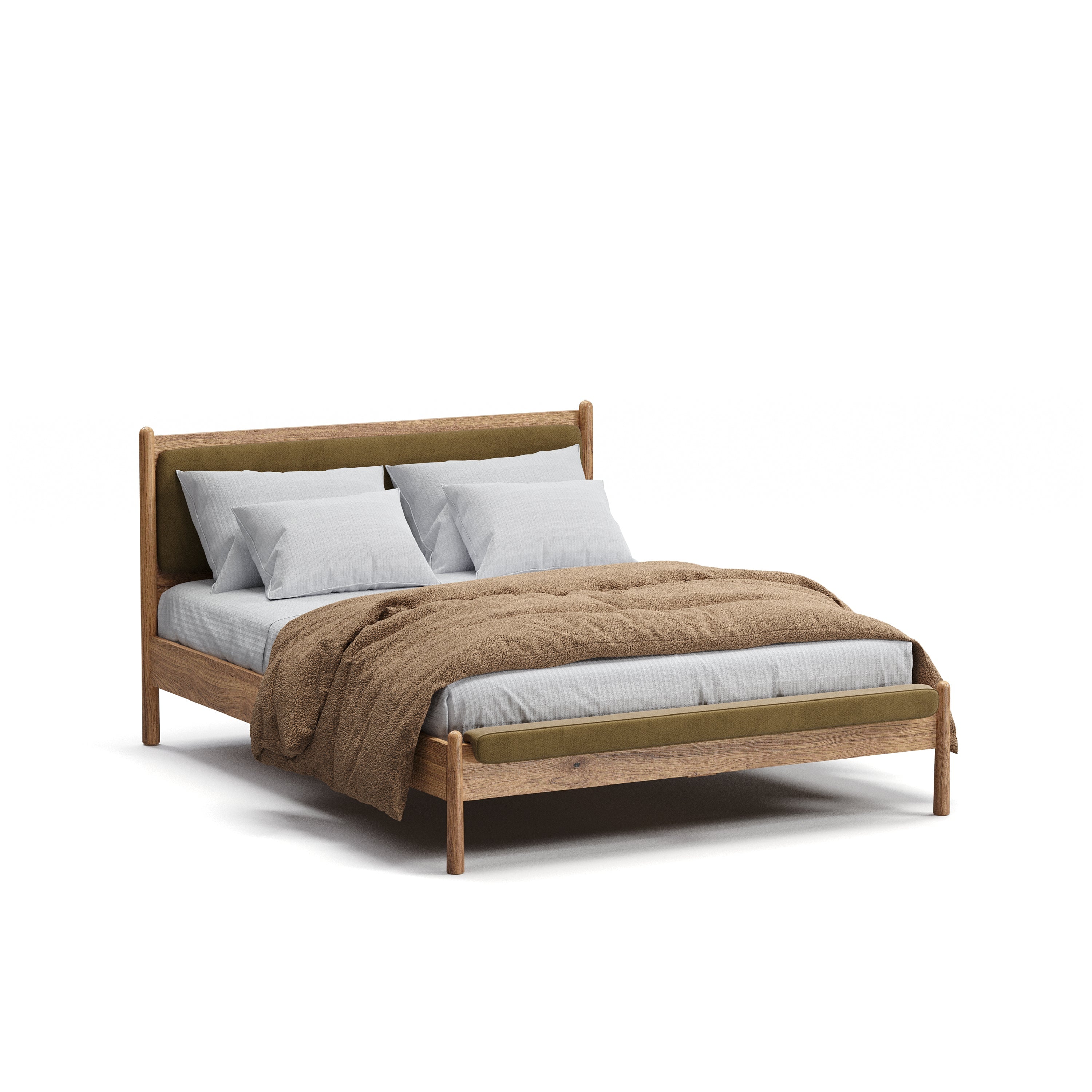 Finn Meşe Karyola 160X200 Kadife