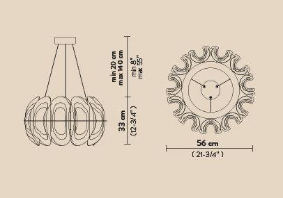 Fiordlys Round Gümüş Sarkıt Aydınlatma