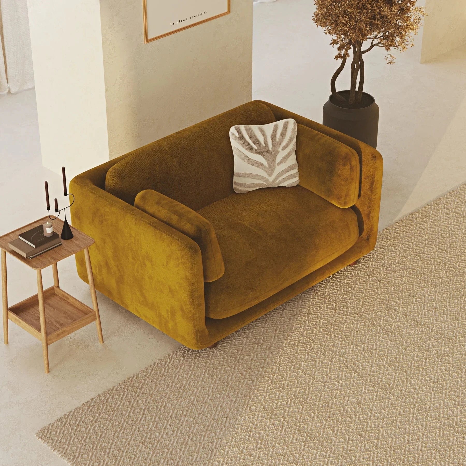 Flam Loveseat Koltuk Kadife