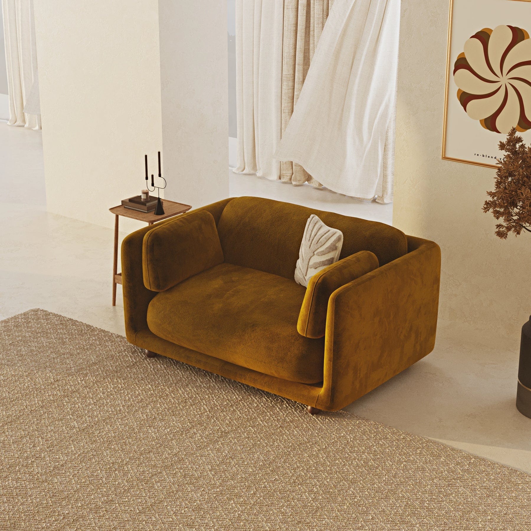 Flam Loveseat Koltuk Kadife