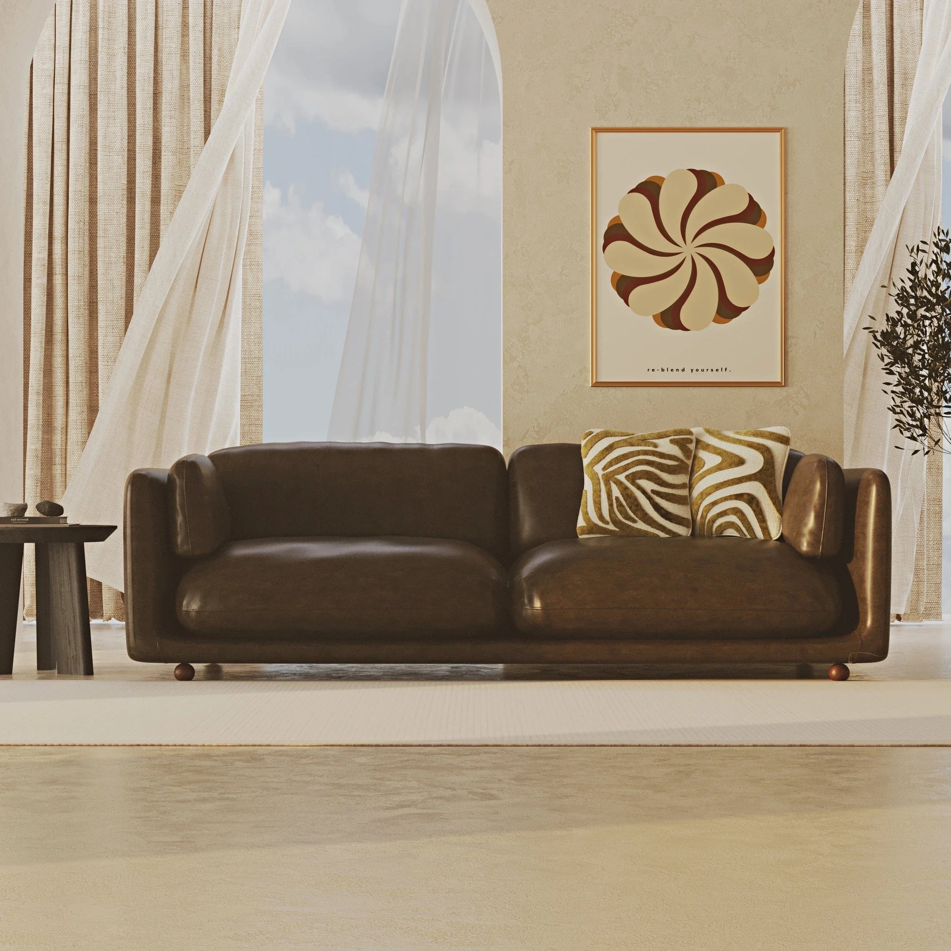 Flam Üçlü Koltuk Deri