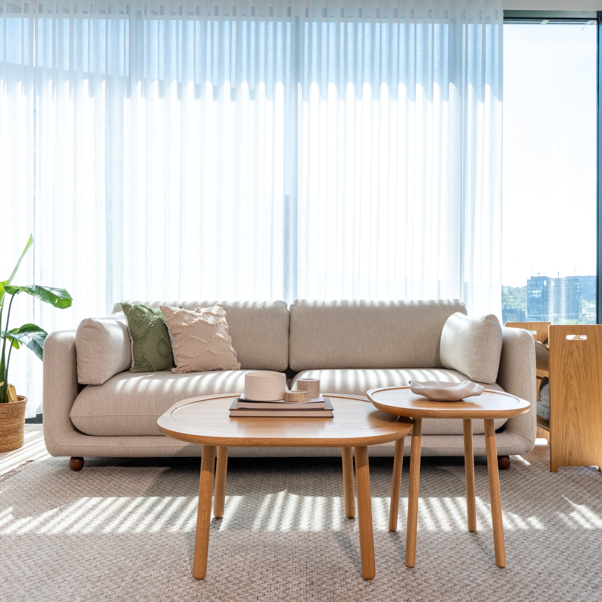 Flam Üçlü Koltuk Keten