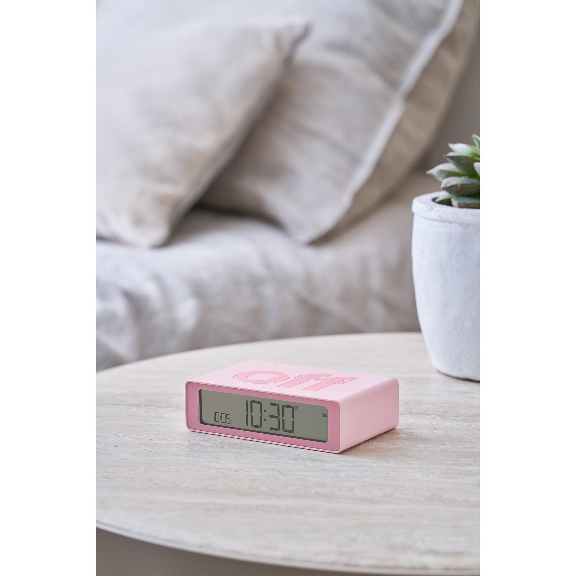 Flip Mini Şarj Edilebilir Alarm Saat Pembe