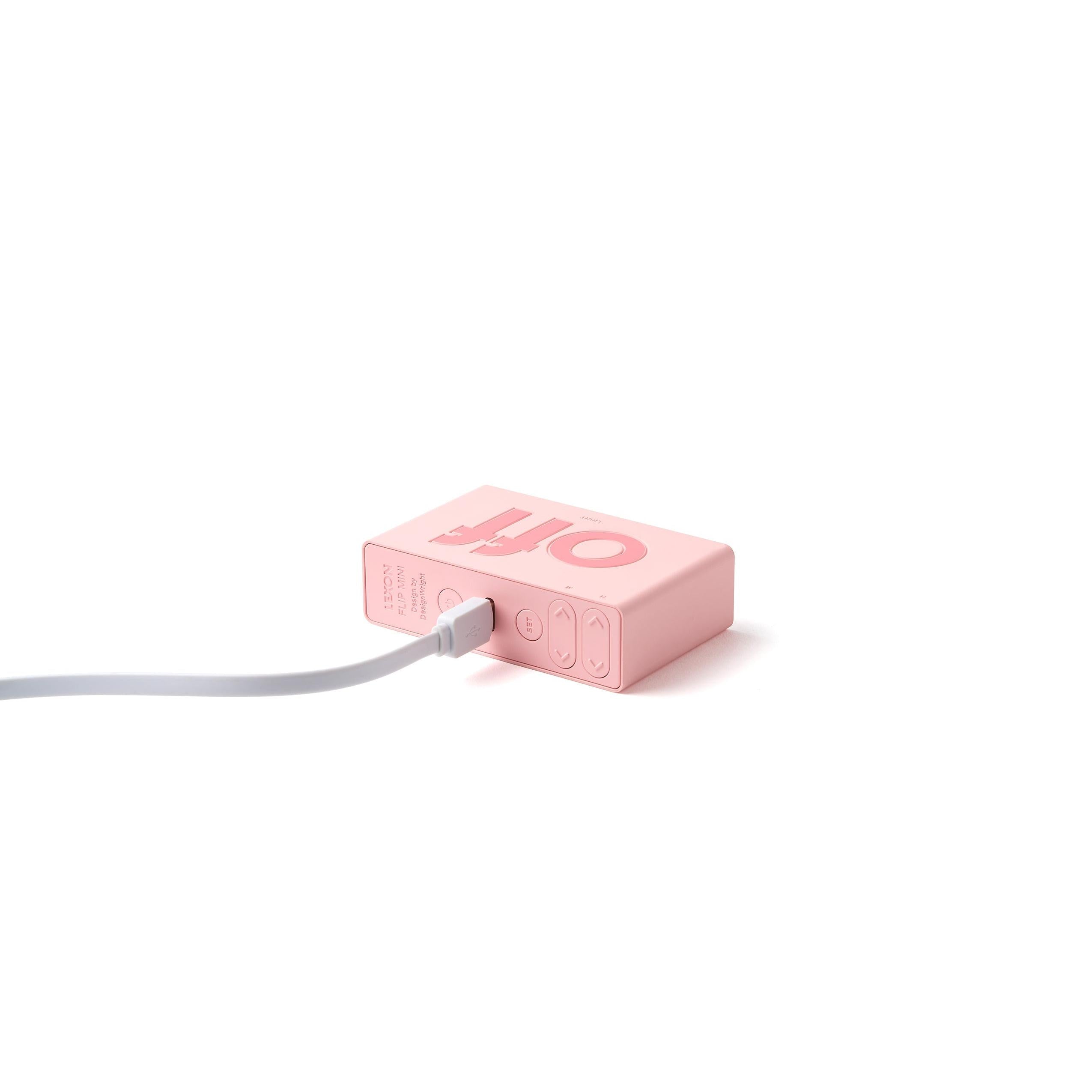 Flip Mini Şarj Edilebilir Alarm Saat Pembe