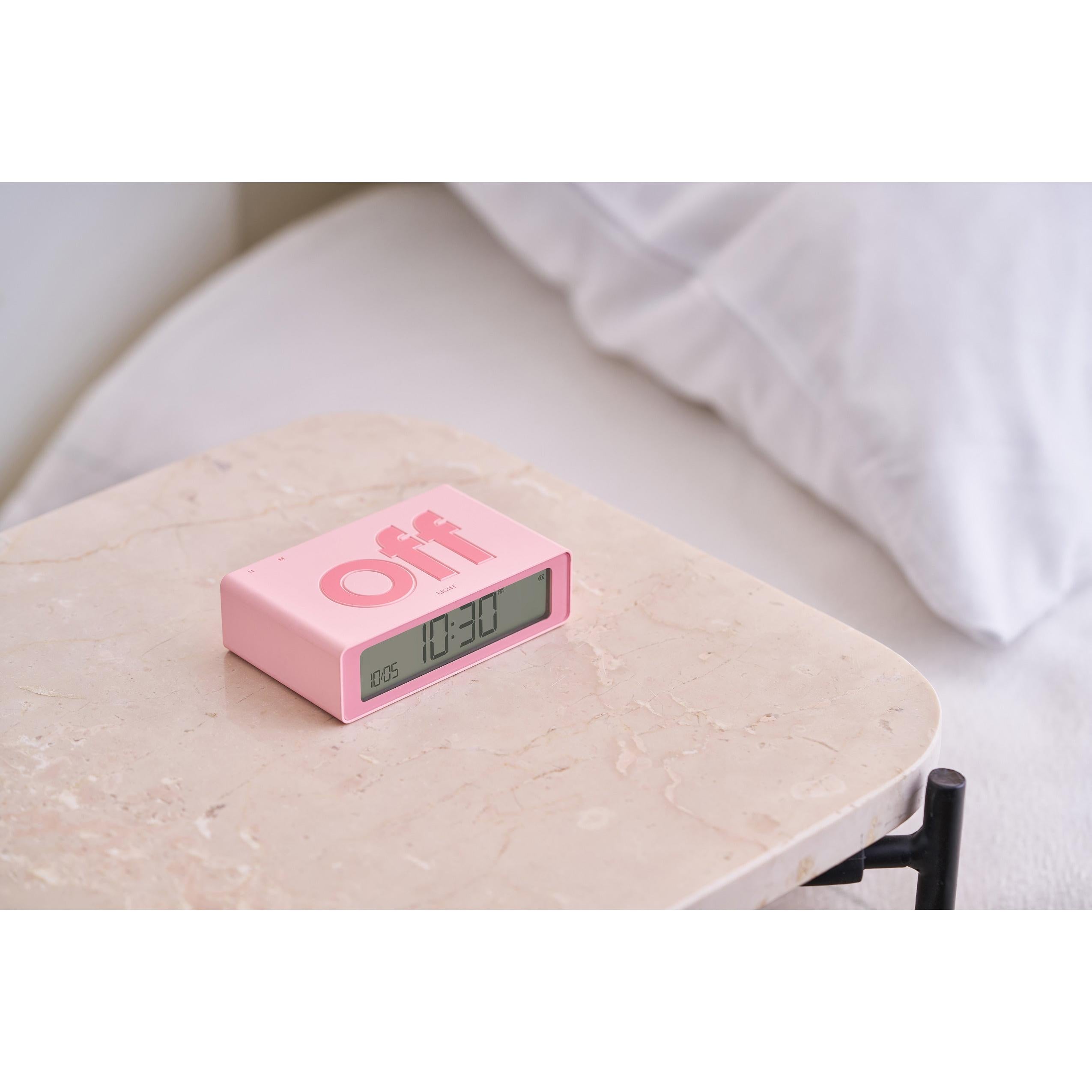 Flip Mini Şarj Edilebilir Alarm Saat Pembe