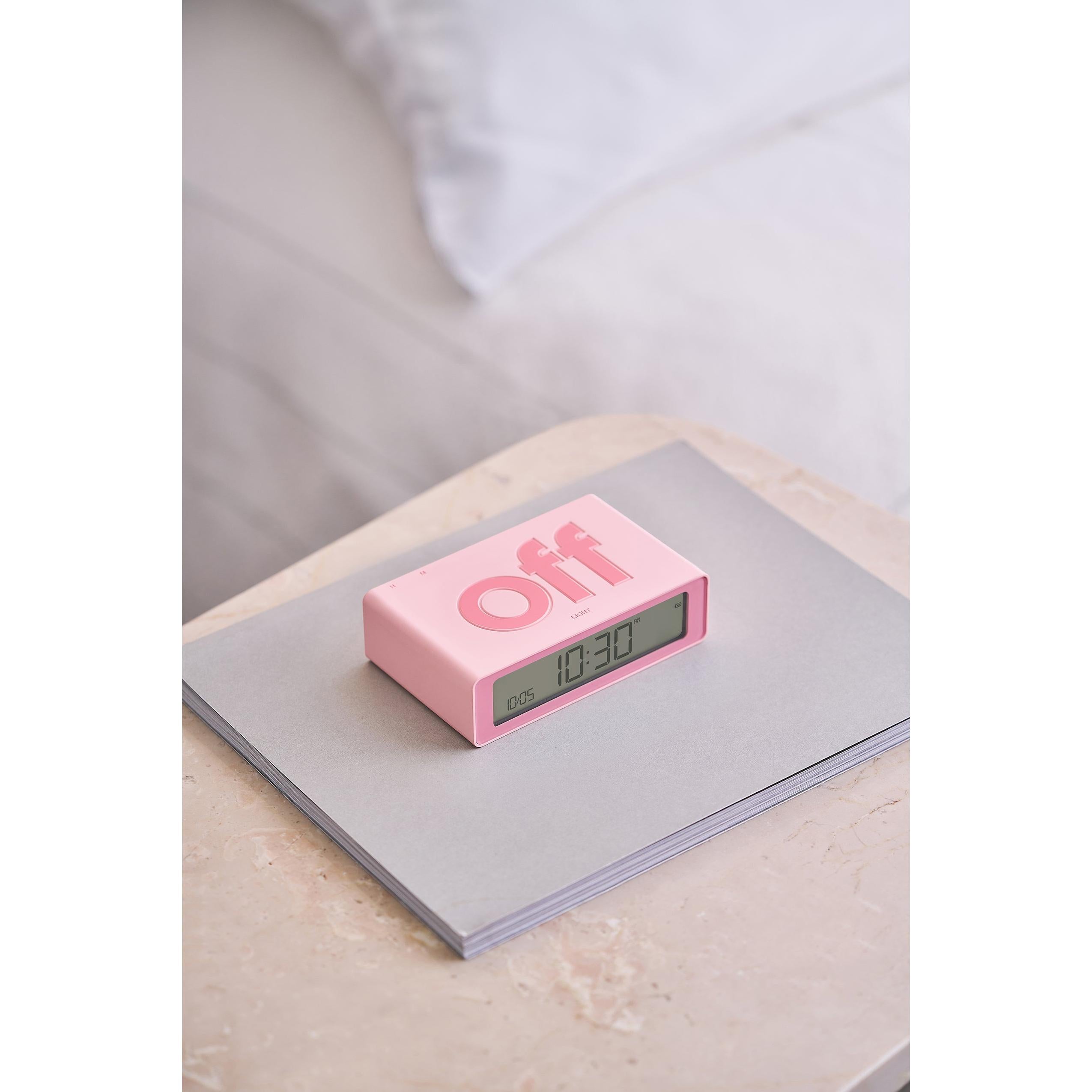 Flip Mini Şarj Edilebilir Alarm Saat Pembe