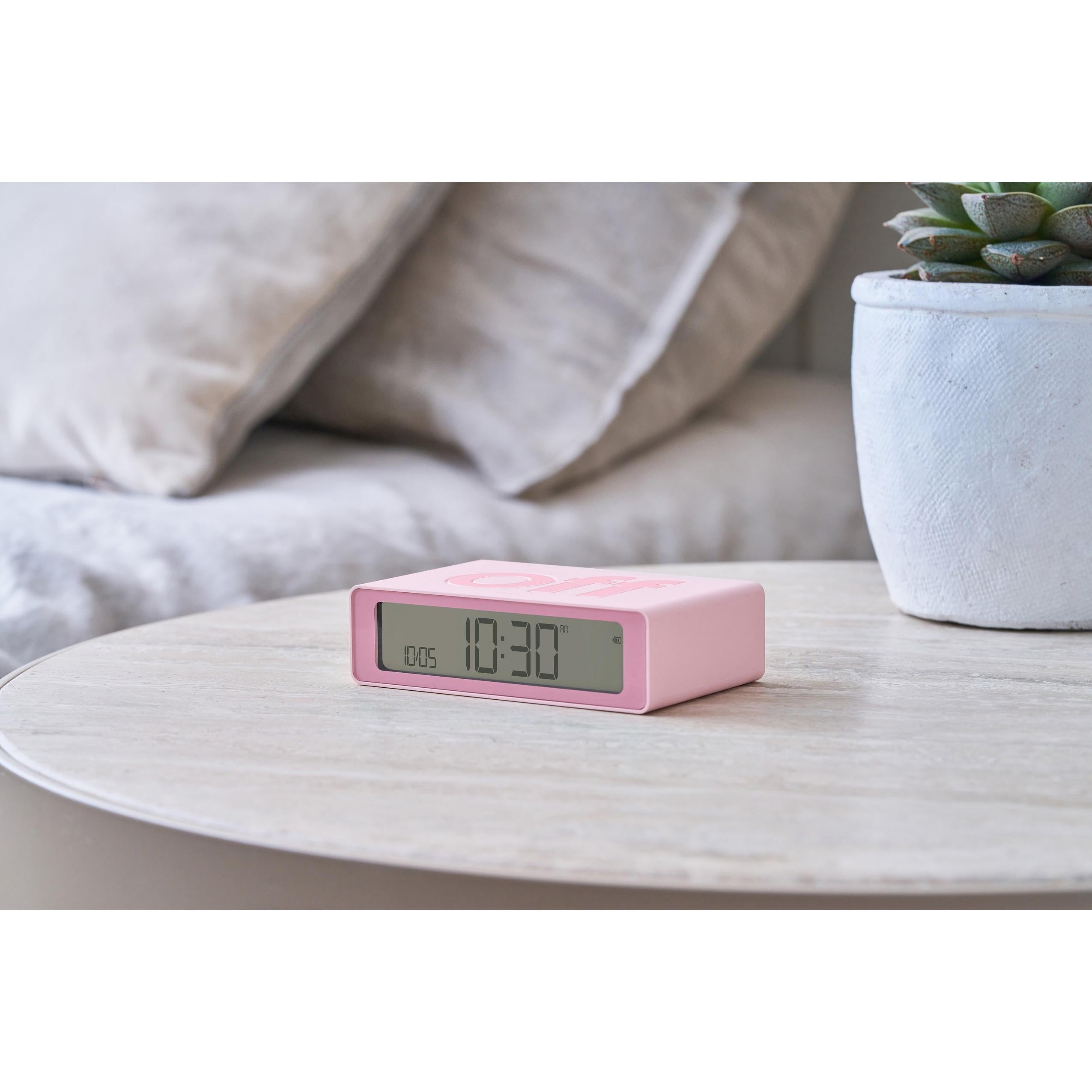 Flip Mini Şarj Edilebilir Alarm Saat Pembe