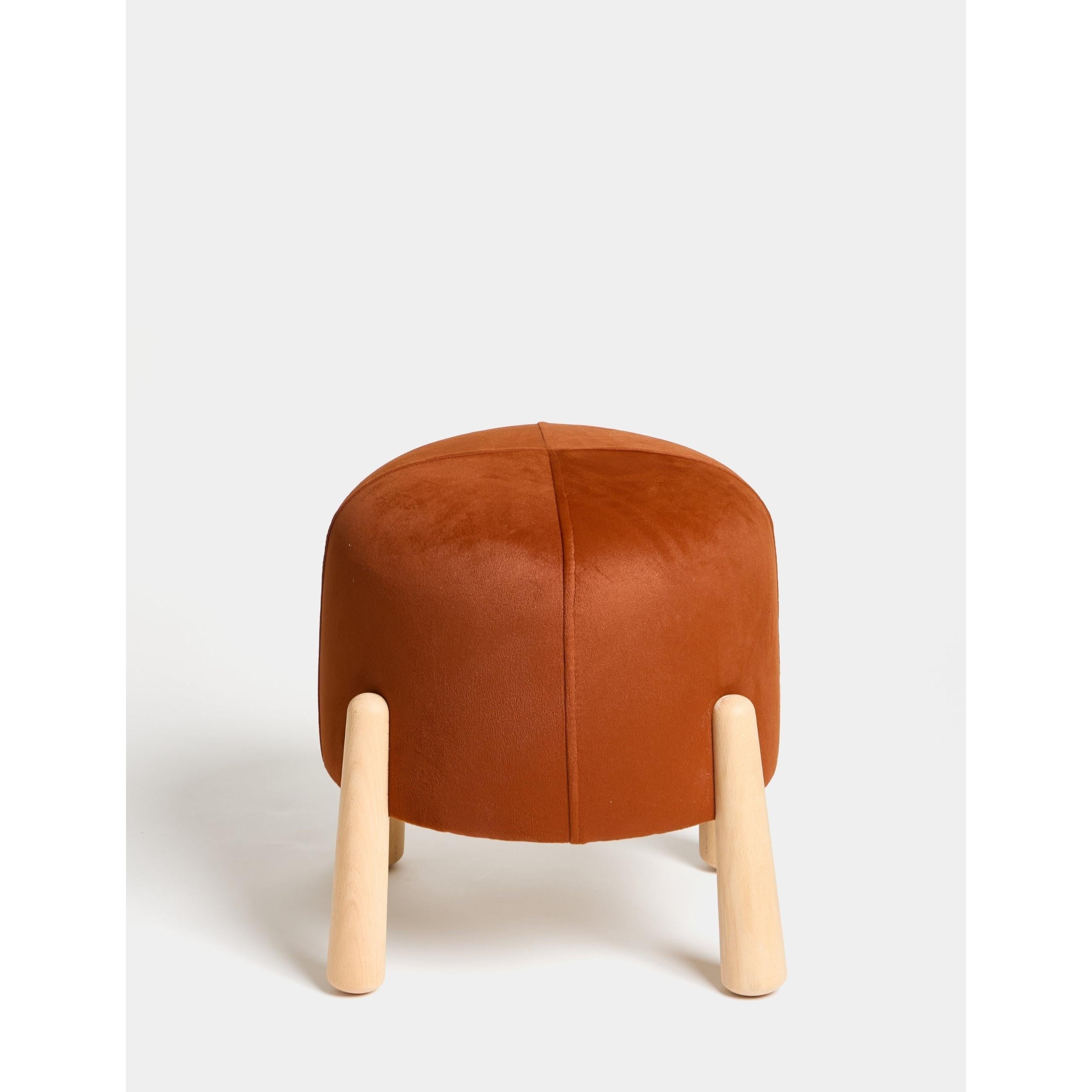 Floki Naturel Ahşap Ayaklı Puf