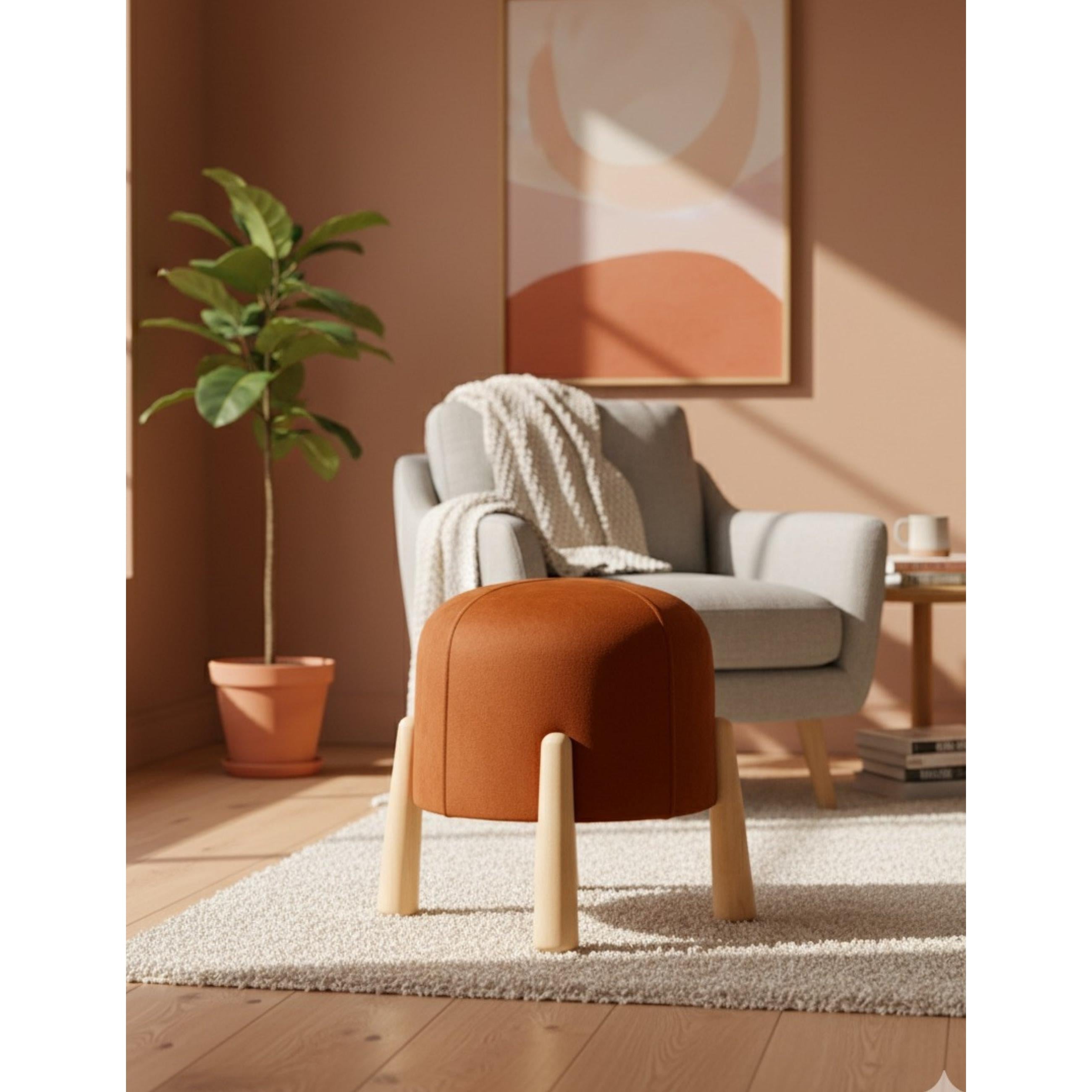 Floki Naturel Ahşap Ayaklı Puf