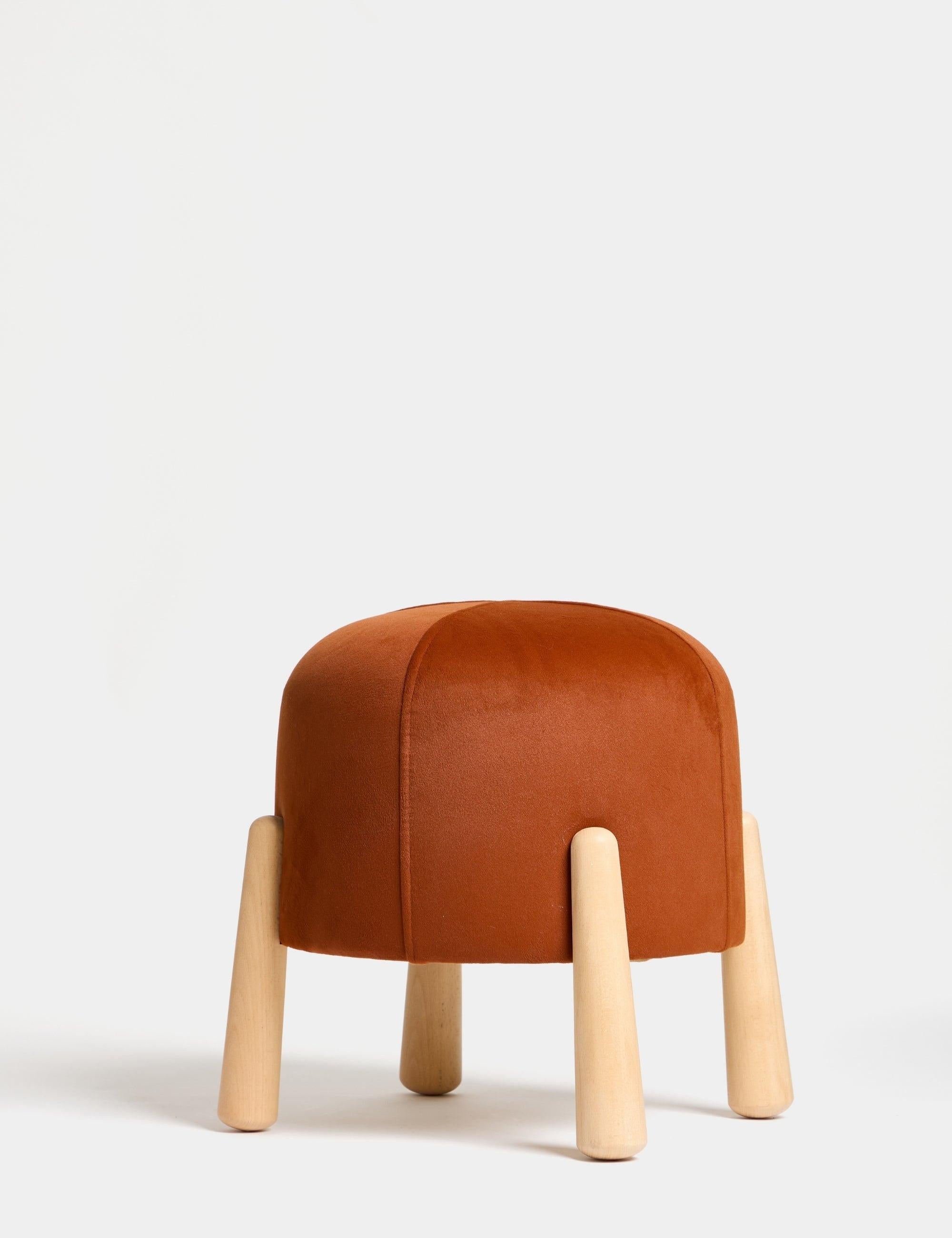 Floki Naturel Ahşap Ayaklı Puf