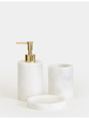 Flora Mermer 3'lü Banyo Seti - Gold