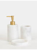 Flora Mermer 3'lü Banyo Seti - Mat Gold