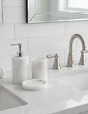 Flora Mermer 3'lü Banyo Seti - Silver