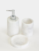Flora Mermer 3'lü Banyo Seti - Silver