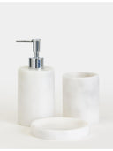 Flora Mermer 3'lü Banyo Seti - Silver