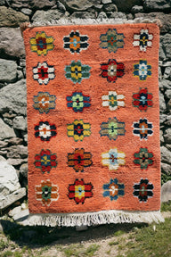 Flowers El Dokuma Tülü Halı-Kilim & Halı-Qirqit Studio-Somon-NowShopFun