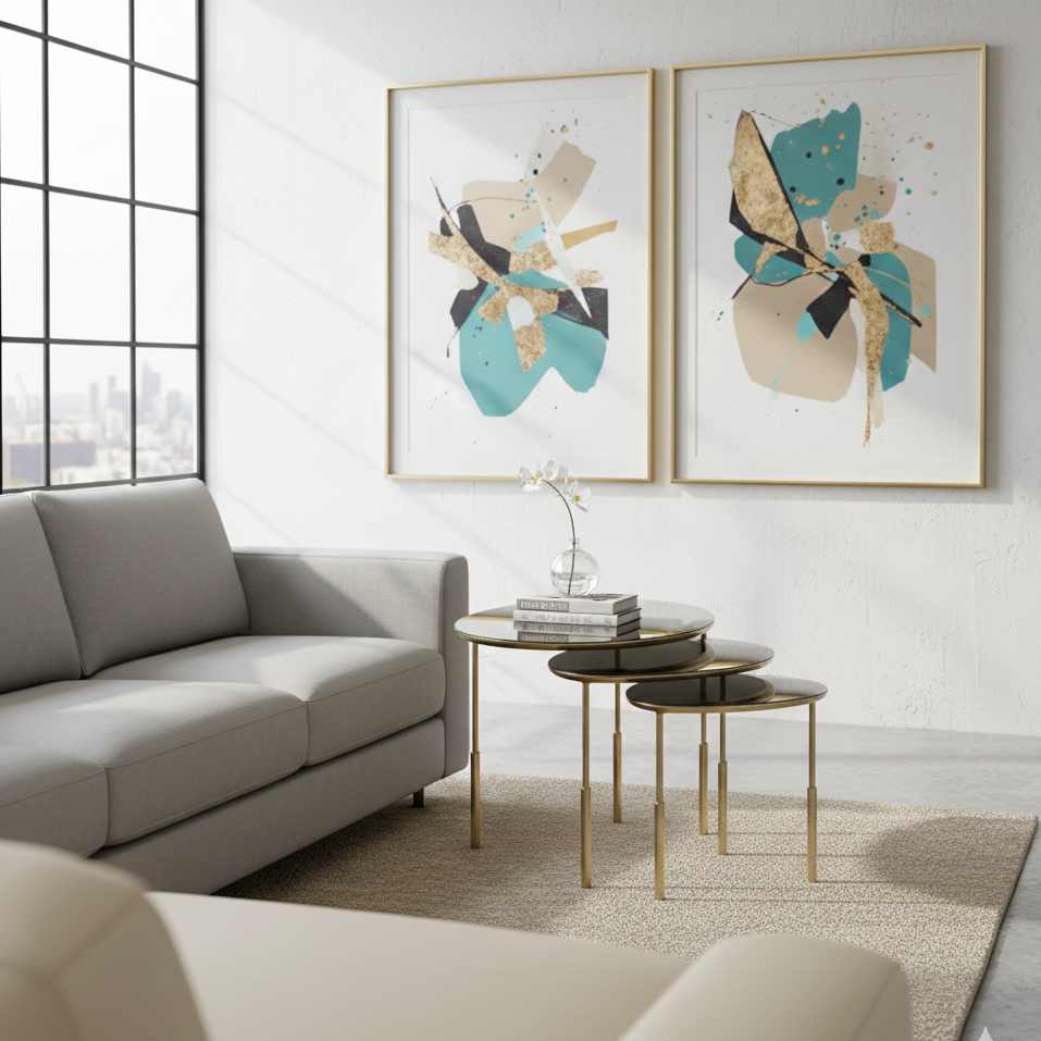 Flusso 3'lü Yan Zigon Sehpa Set